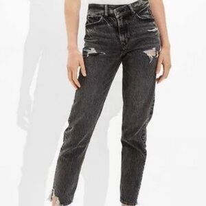 American Eagle Mom Crossover Black Jeans - 12
